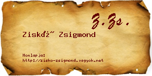 Ziskó Zsigmond névjegykártya